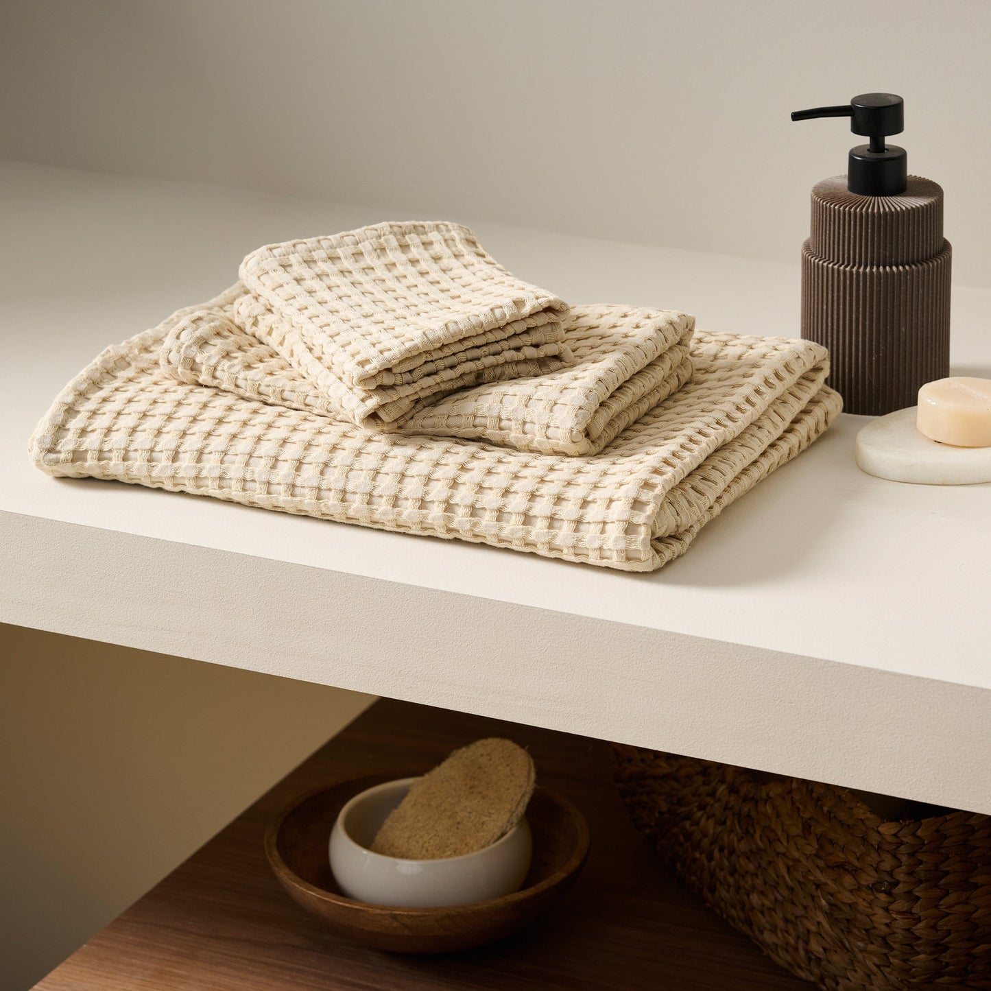 Chalk | Cotton | Waffle | Bath Set