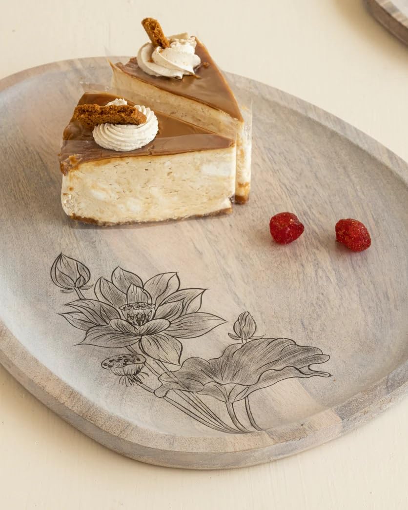 Mango Wood Oval Platter – Serving Tray – Anti-microbial – 13x10 inch
