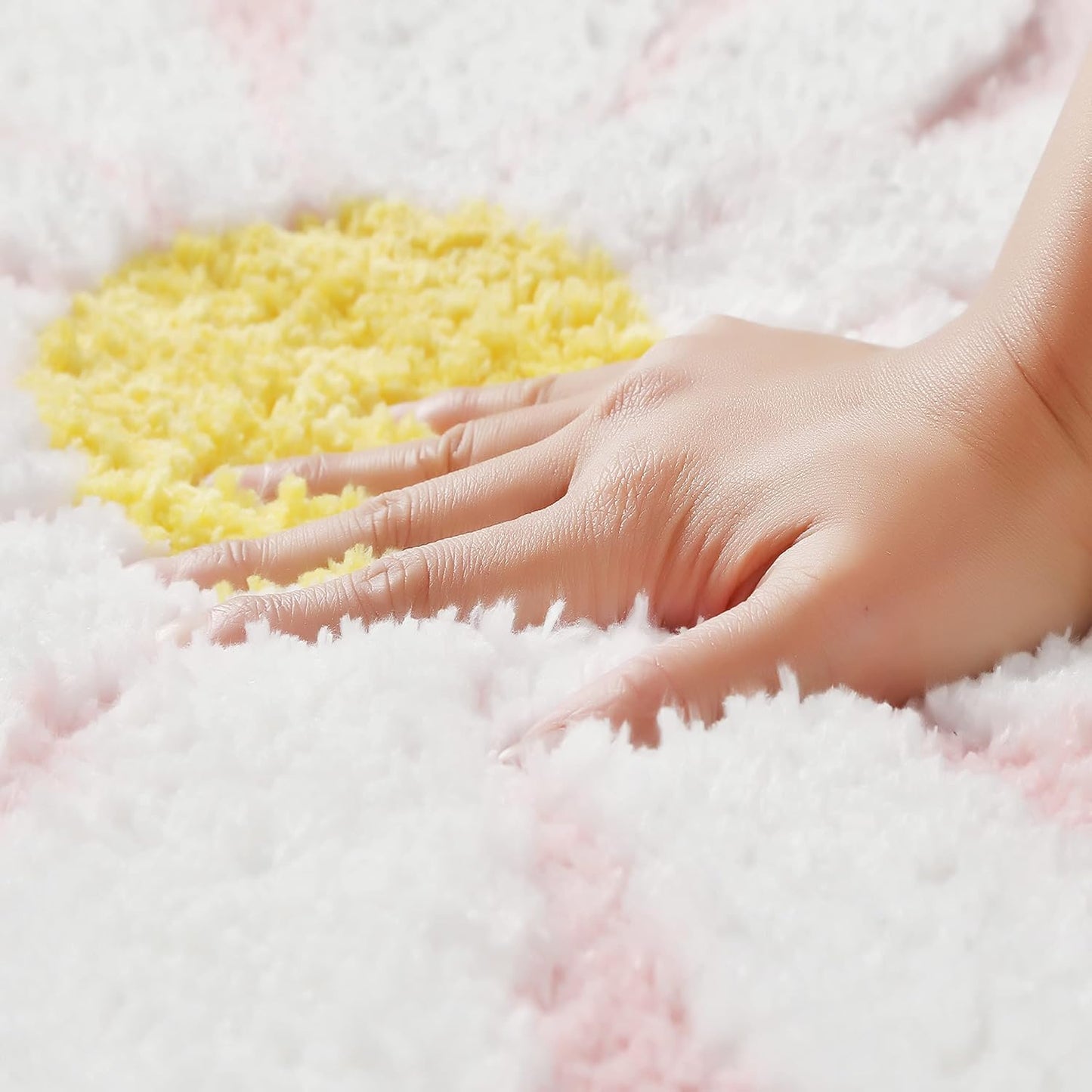 Cute Abstract Pink Non-Slip Washable Bath & Door Mat | Quick Dry, Easy Clean Floor Rug, Multiple Sizes
