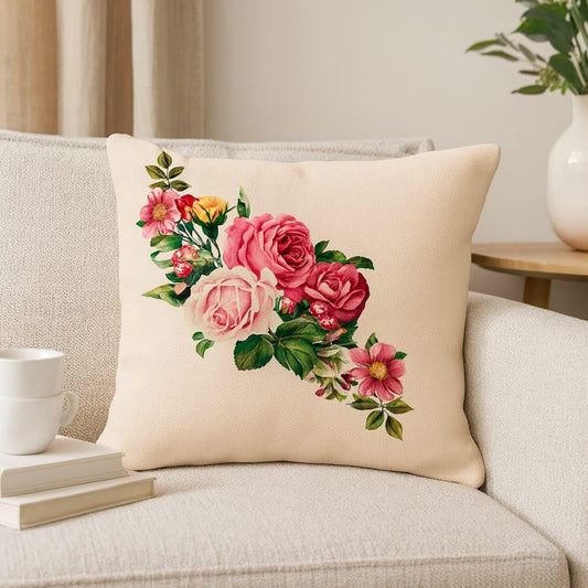 Cushion Covers – Jute Decorative Print – 18x18 Inch – Set of 2