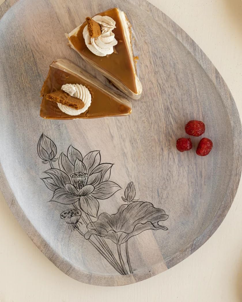 Mango Wood Oval Platter – Serving Tray – Anti-microbial – 13x10 inch