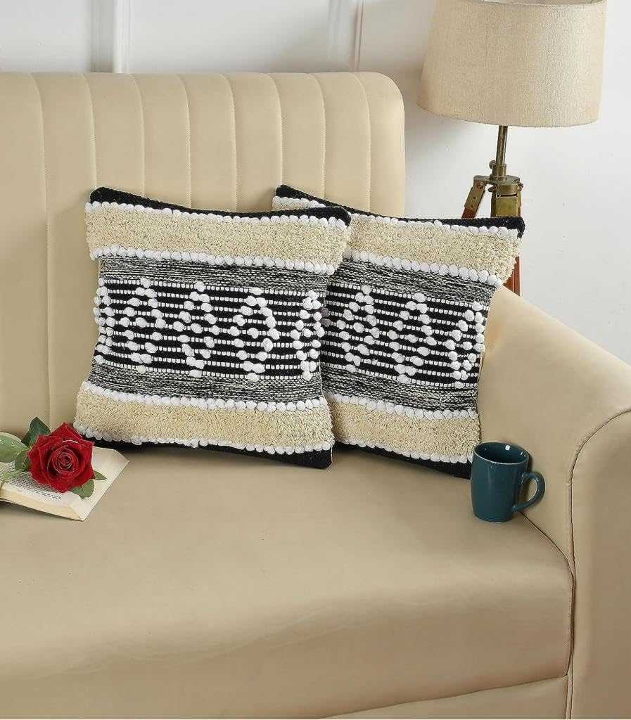 Wholesale Pit Loom Cushion Cover – Hand Crafted Cotton – 16"x16" (Set of 2)