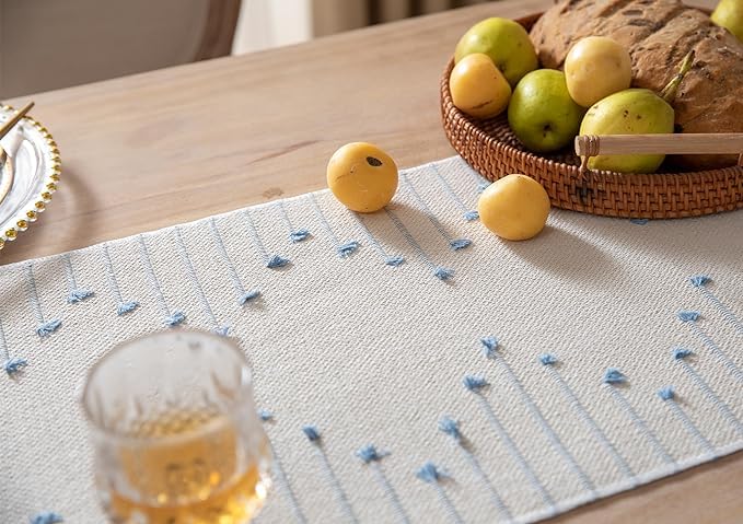 Decorative Table Runner – Pure Cotton Table Linen – Thermal Protection Design – 14x72 inch