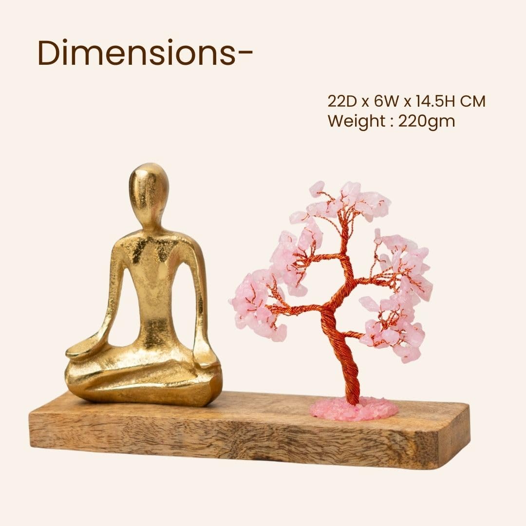 Rose Quartz Crystal Tree – Handcrafted Bonsai Sculpture – 15x7 cm