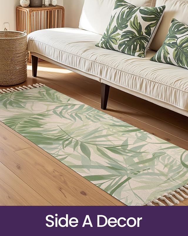 Bedside Runner – Hand Woven 100% Cotton Washable – 2x5 Feet