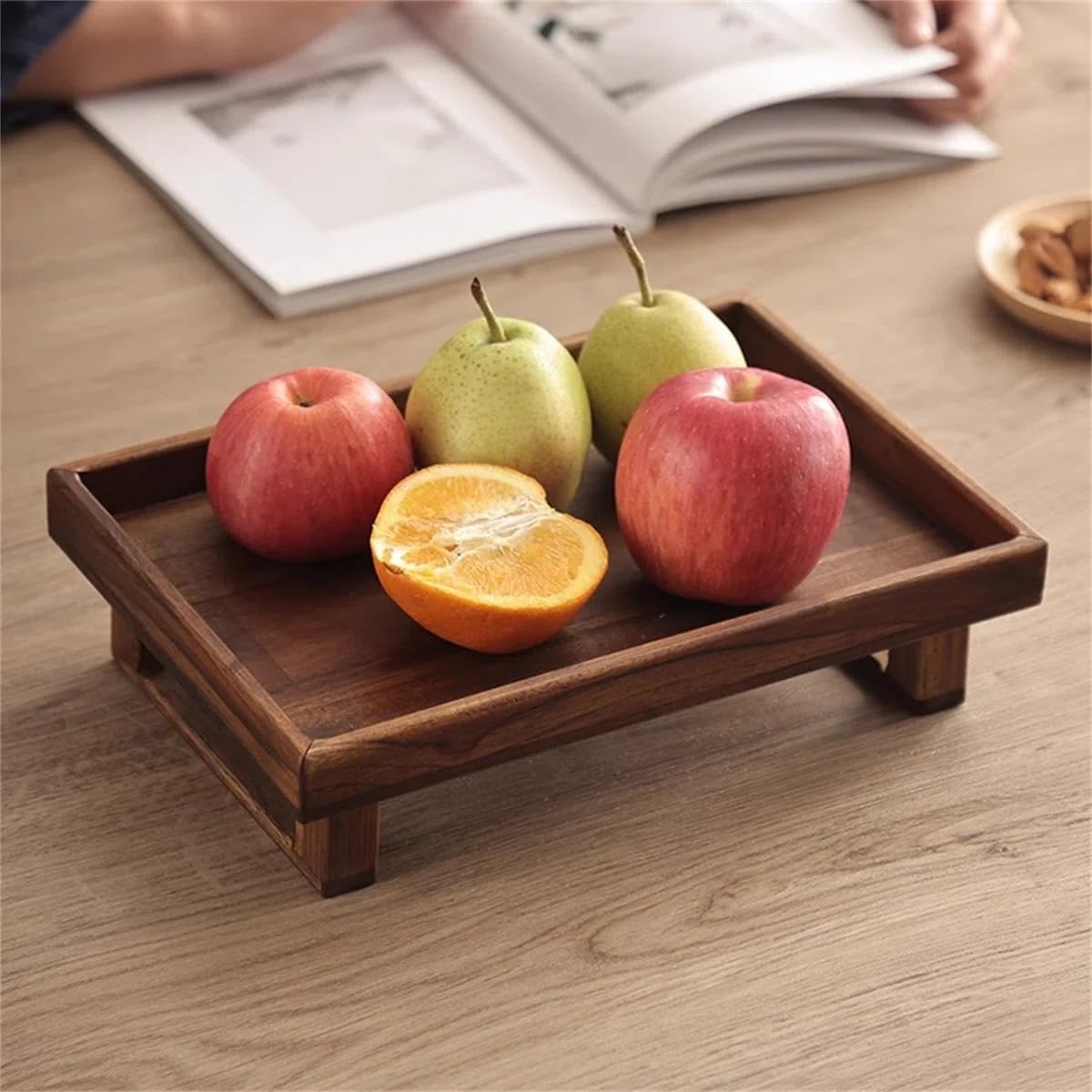 Rustic Wooden Fruit Tray – Display & Serving Tray – Eco-Friendly Wood – Pack of 1