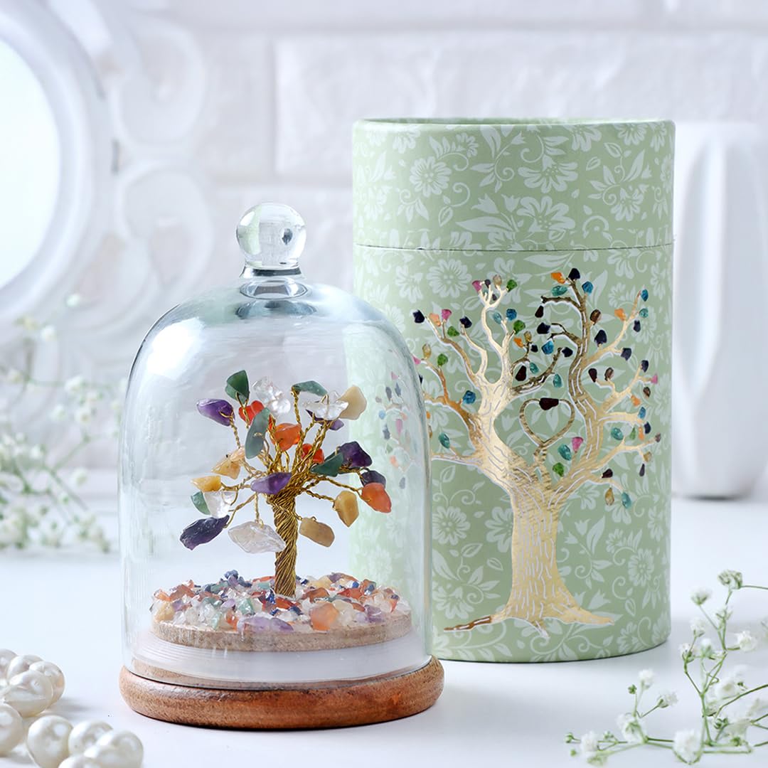 7 Chakra Crystal Tree – Gemstone Dome – Wholesale Home Decor