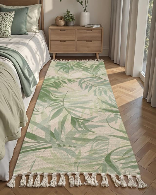 Bedside Runner – Hand Woven 100% Cotton Washable – 2x5 Feet