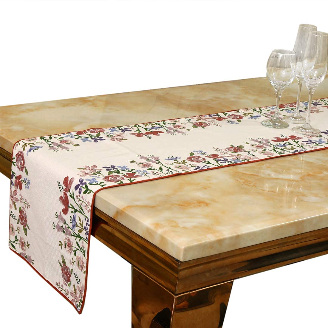 Cotton Dining Table Runner – Printed Floral Anti-Skid – 13'' x 72'' (4-6 Seater) – Wholesale