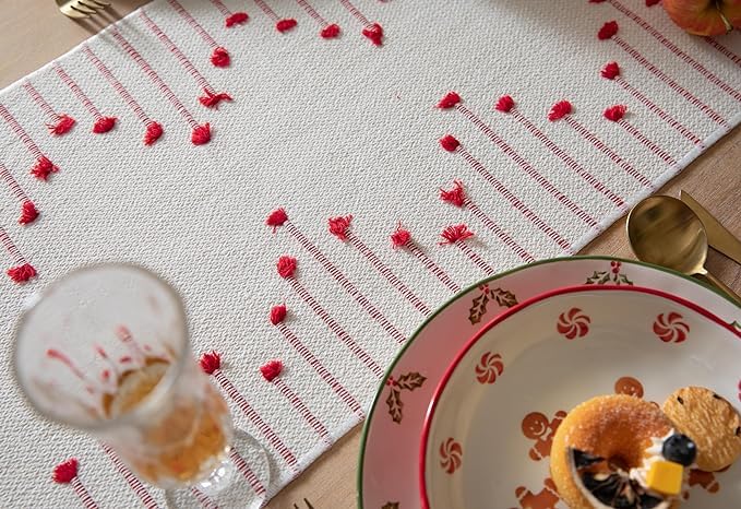 Tasseled Table Runner – Premium Dining Linen – Natural Cotton, Eco-Friendly – 14x72 Inch