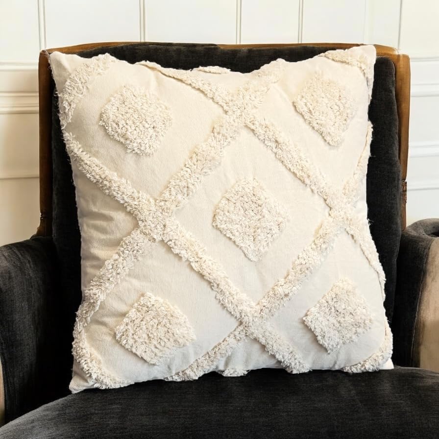 Wholesale Tufted Cushion Cover – Bohemian Sunflower Design – 18x18 inch