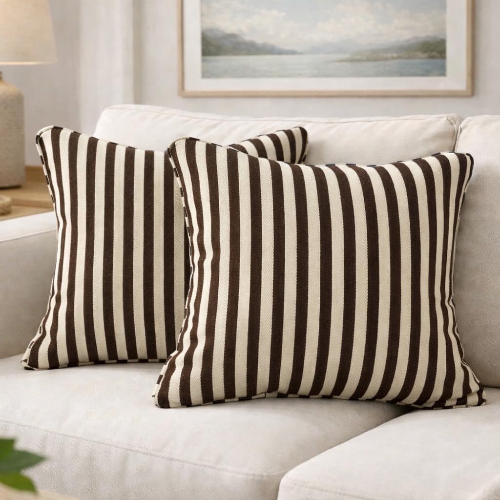 Set of 2 - Decor Accent Covers – Durable Pillow Shams – 100% Cotton, Hidden Zipper – 16x16in