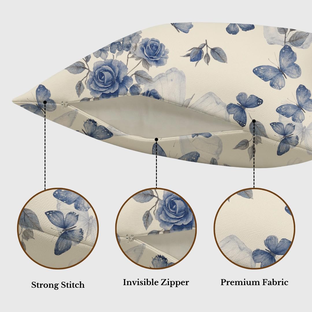 Wholesale Cushion Cover – Organic Cotton Butterfly Print – 16x16 Inch Set of 2