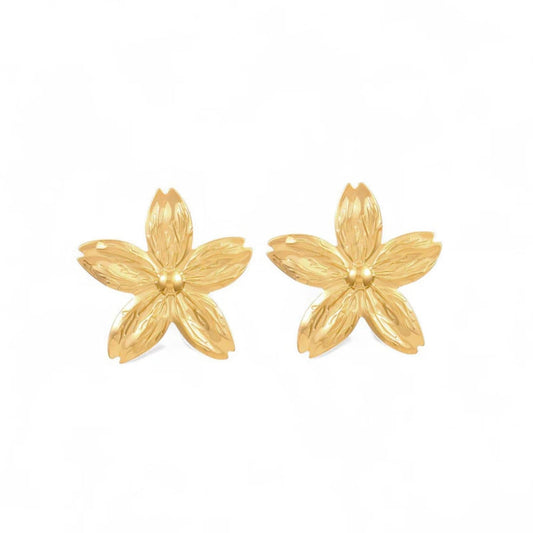 Floral Stud Earrings – Fashion Jewellery – 18K Gold Plated Anti-Tarnish