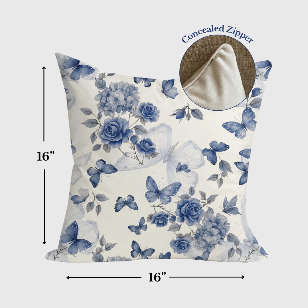Wholesale Cushion Cover – Organic Cotton Butterfly Print – 16x16 Inch Set of 2