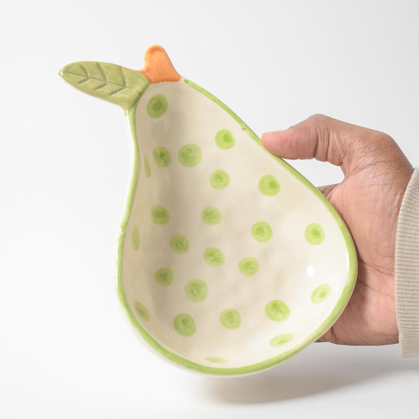 Pear Polka Serving Bowl – Ceramic Dinnerware Set – Microwave Safe – 8-Inch, Set of 2
