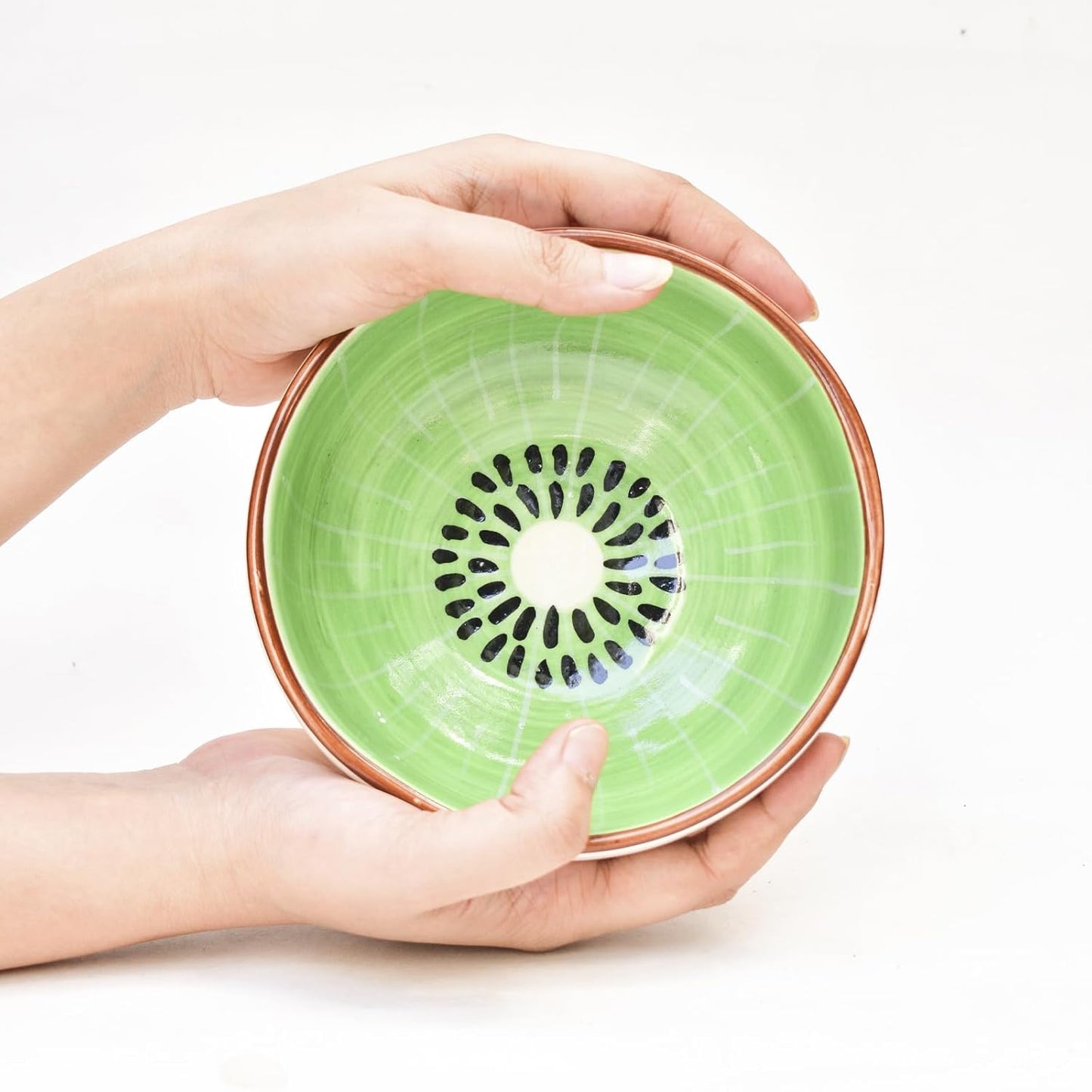 Handmade Kiwi Speckle Serving Bowl – Ceramic Dishwasher & Microwave Safe – 300ML (Set of 1)