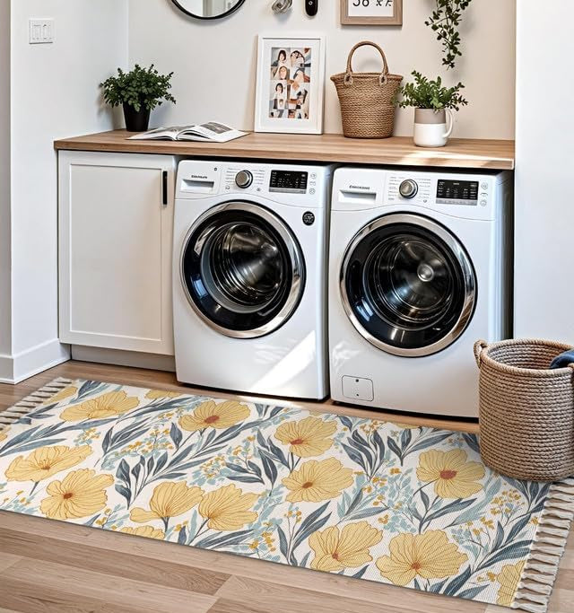 Printed Bedside Runner – Hand Woven Cotton – 2x5 ft Washable