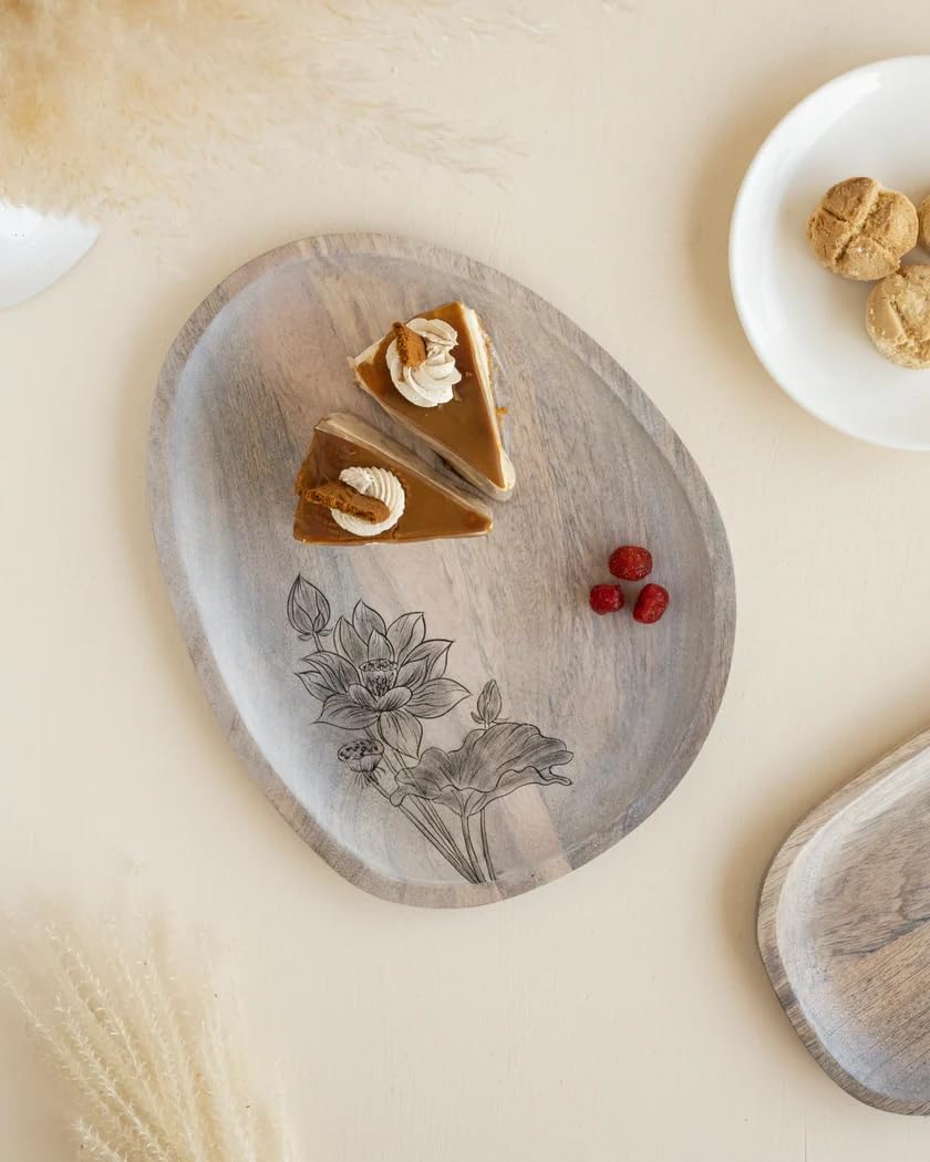 Mango Wood Oval Platter – Serving Tray – Anti-microbial – 13x10 inch
