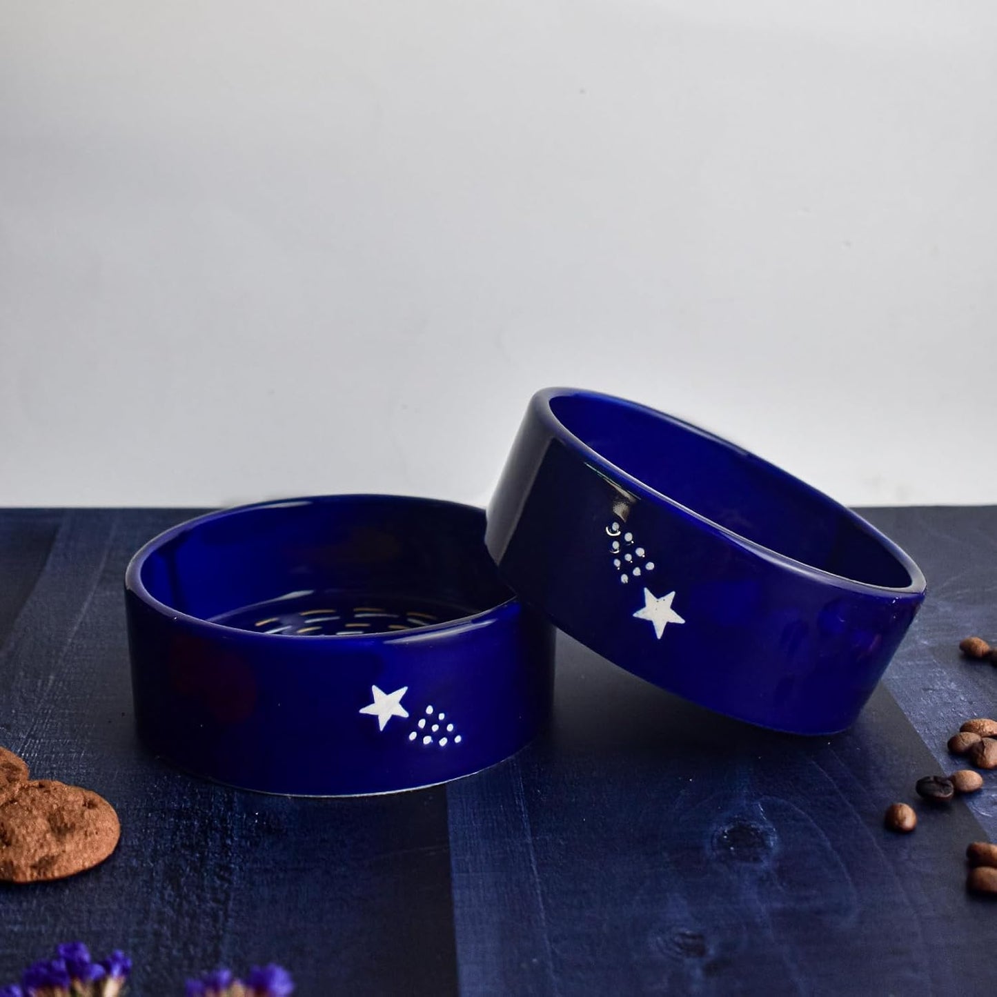 Starry Night Ceramic Serving Bowl – Handmade Van Gogh Pattern – Microwave Safe – 250 ml