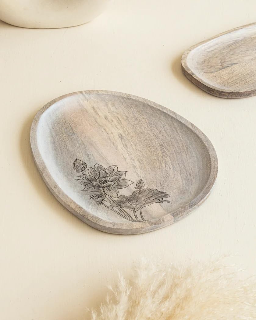 Mango Wood Oval Platter – Serving Tray – Anti-microbial – 13x10 inch