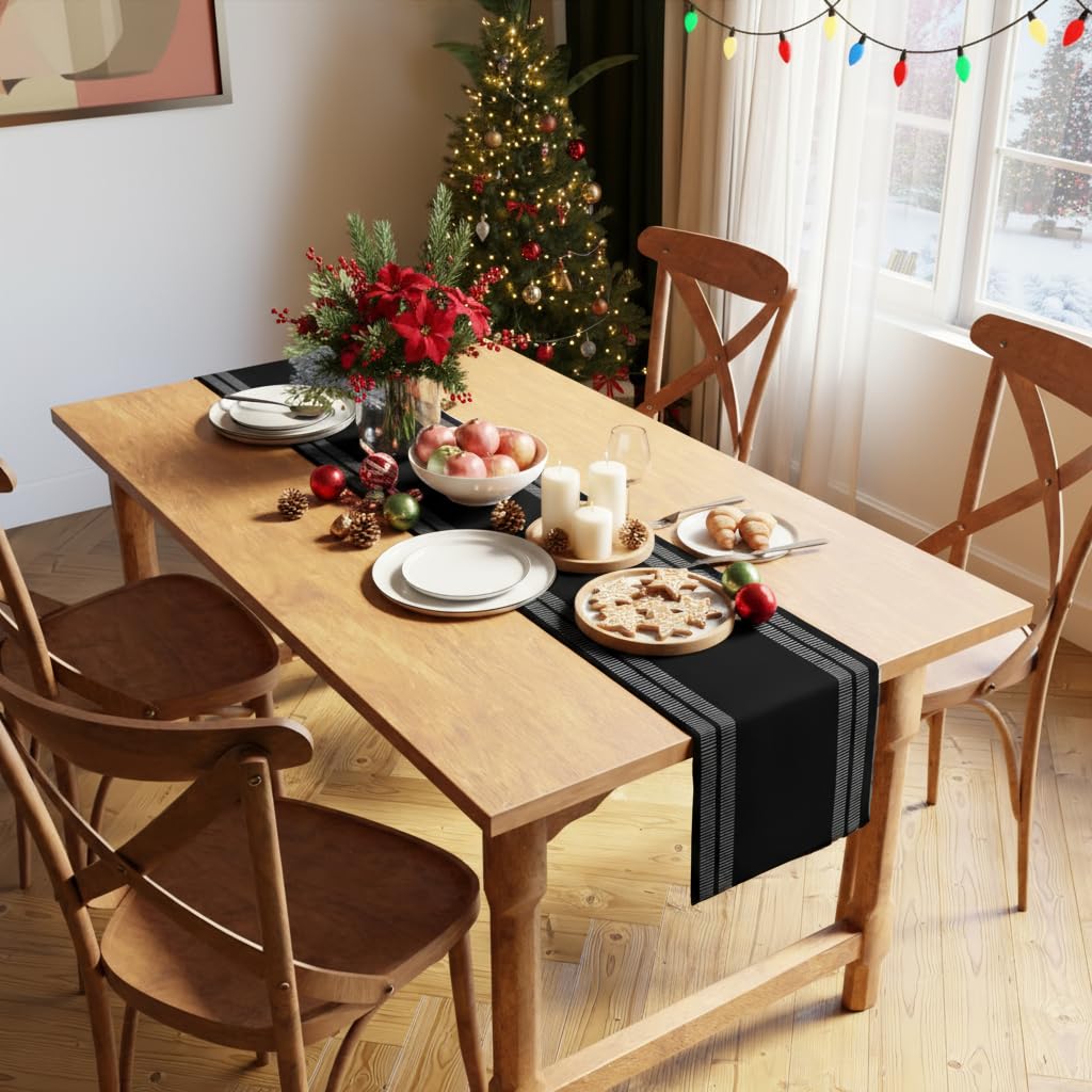 Dining Table Runner – Yarn Dyed Fine Ribbed Cotton – 32x183 cm