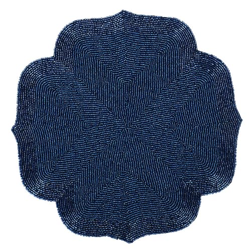 Beaded Placemat – Glass Bead, Moroccan Pattern – 14" Round