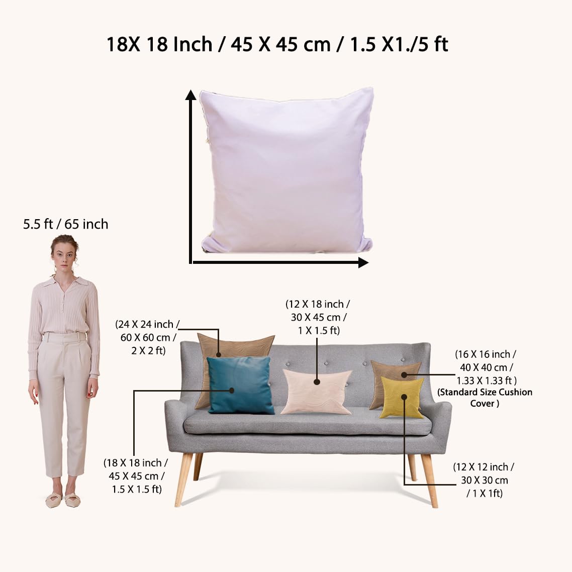 Wholesale Polycotton Cushion Covers – Botanical Leaf Print – 18x18 Inches, Set of 4