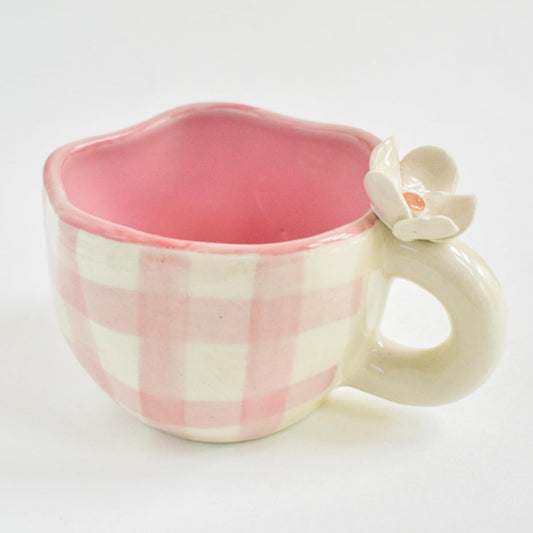Daisy Ceramic Mug – Artisan-Crafted Coffee Tea Cup – Sustainable Clay – 200 ML