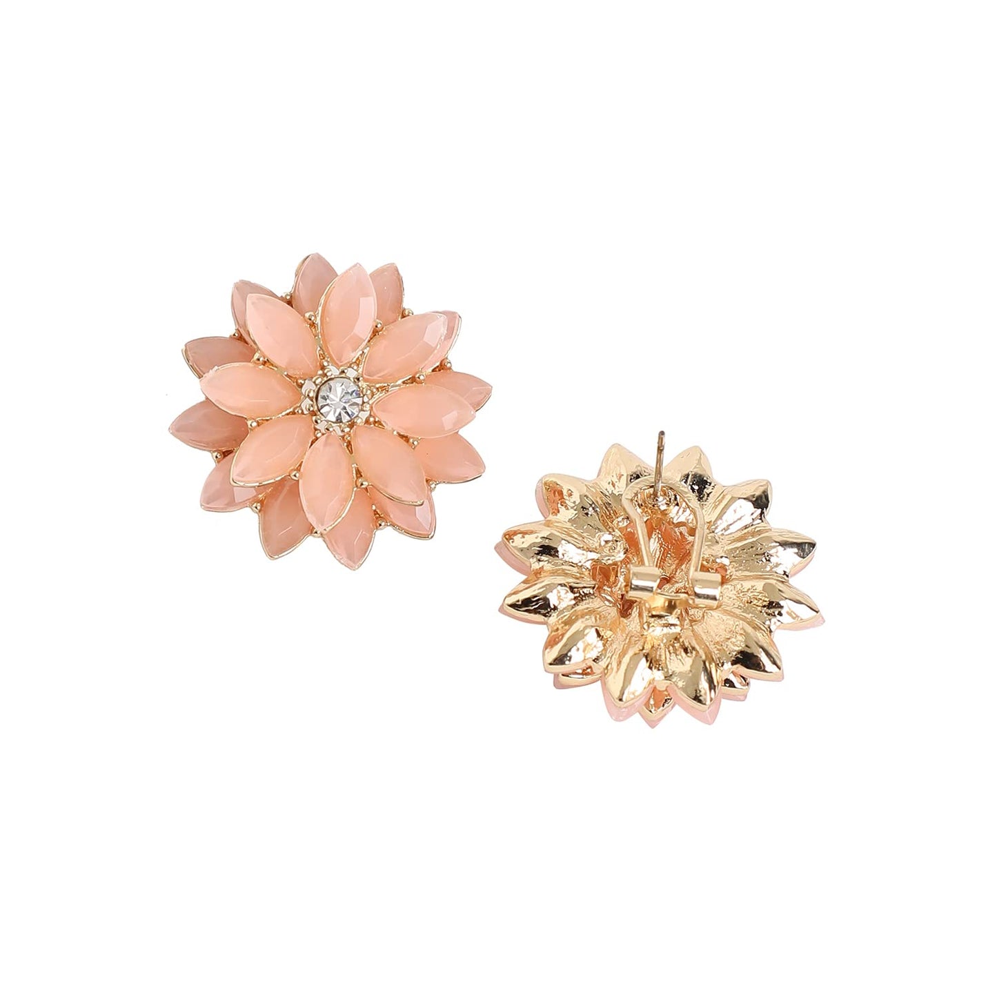 Indo-Western Stud Earrings – Fashion Jewelry – Lightweight Design – Push Closure