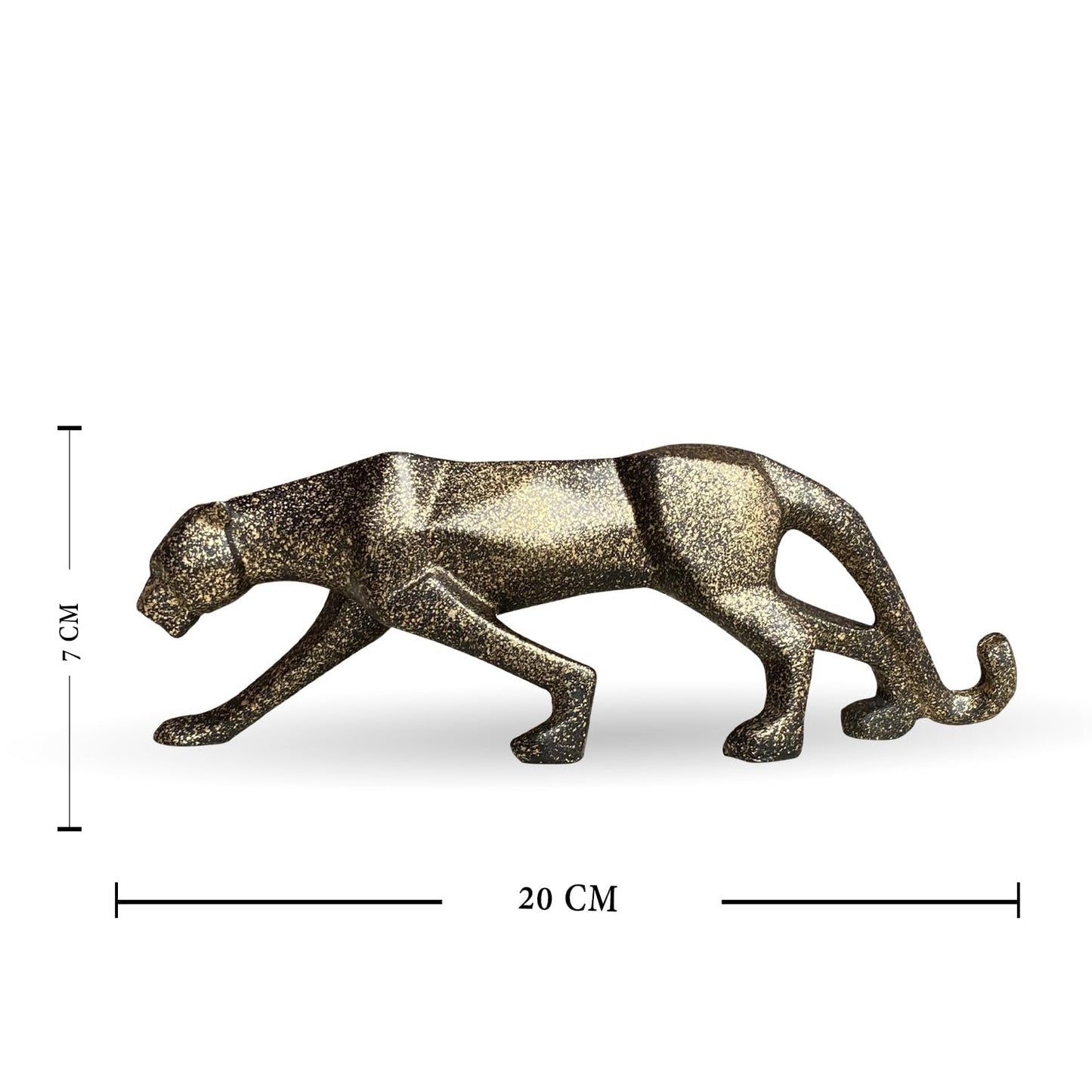 Decorative Leopard Statue – Dark Brown Resin – Single Unit