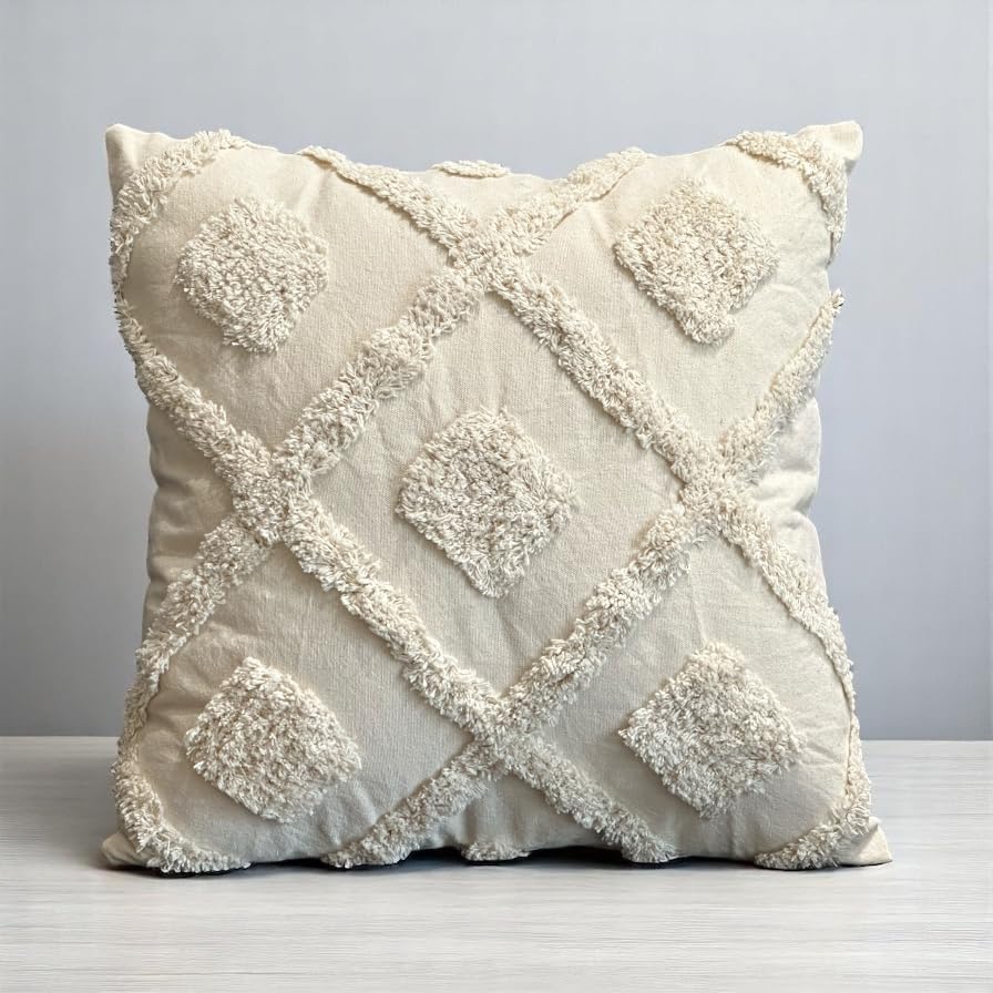 Wholesale Tufted Cushion Cover – Bohemian Sunflower Design – 18x18 inch