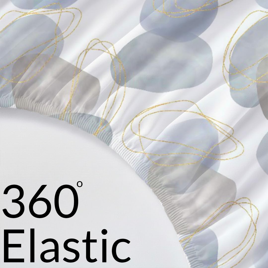 Bedsheet | Long-staple Cotton Elastic Fitted | 3pc Set, 198cm x 183cm