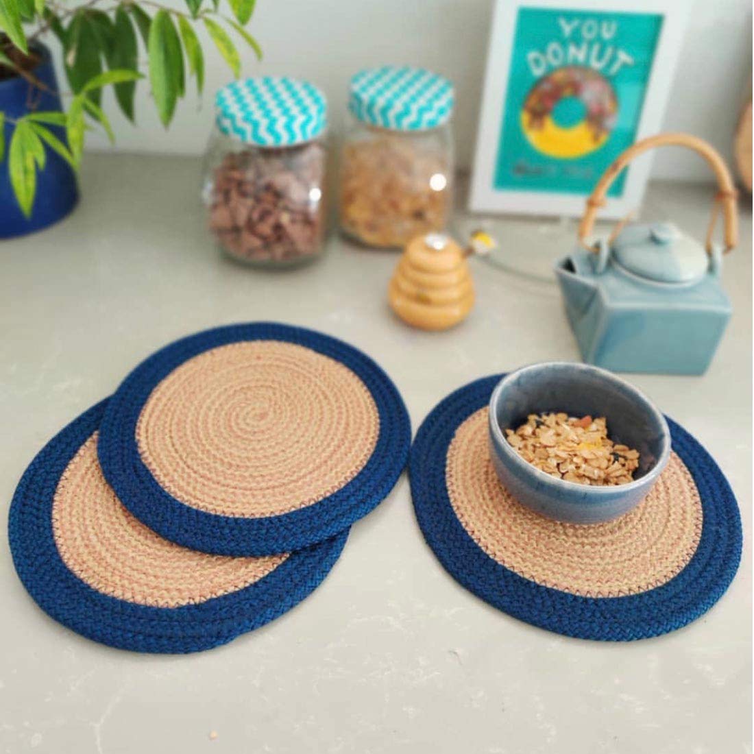 Trivet Set – Polypropylene Machine Washable – 23cm Round 3-Piece