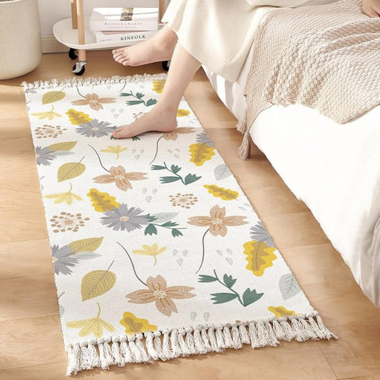 Printed Cotton Floor Runner – Hand Woven & Washable – 2x5 Feet