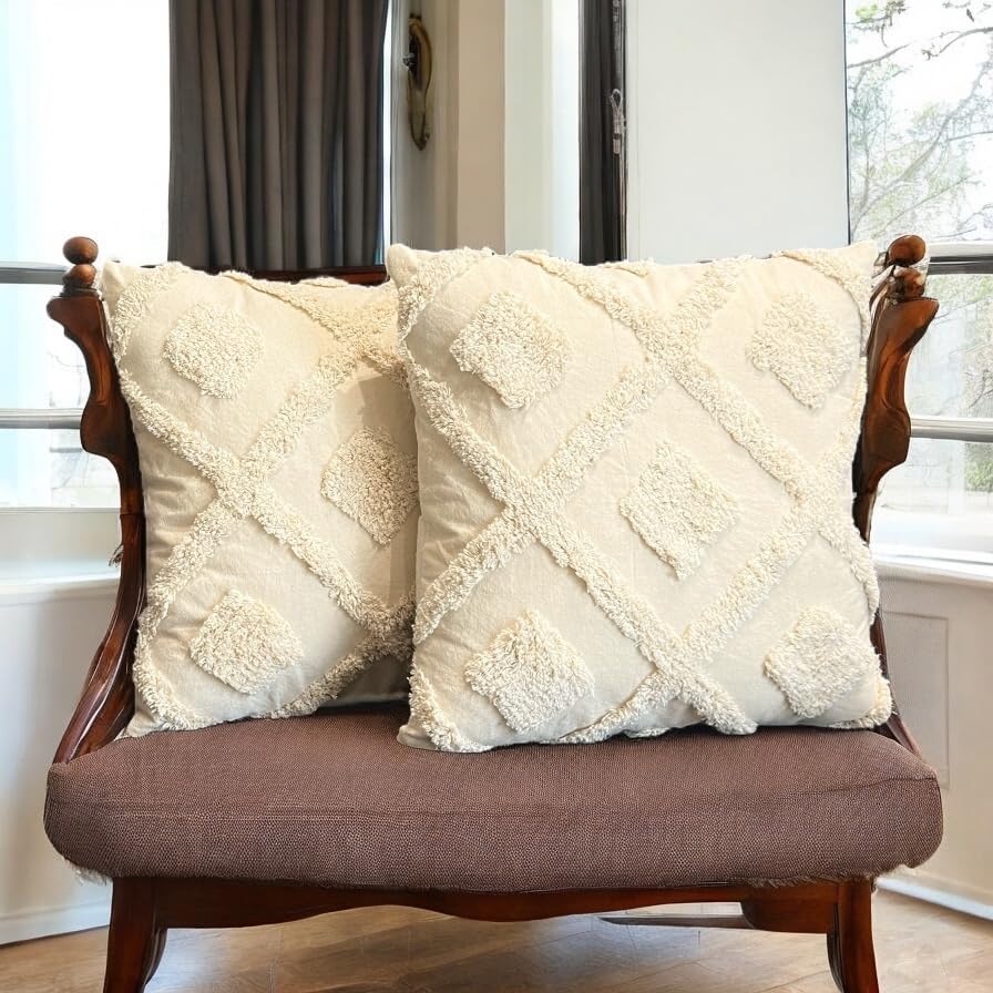 Wholesale Tufted Cushion Cover – Bohemian Sunflower Design – 18x18 inch