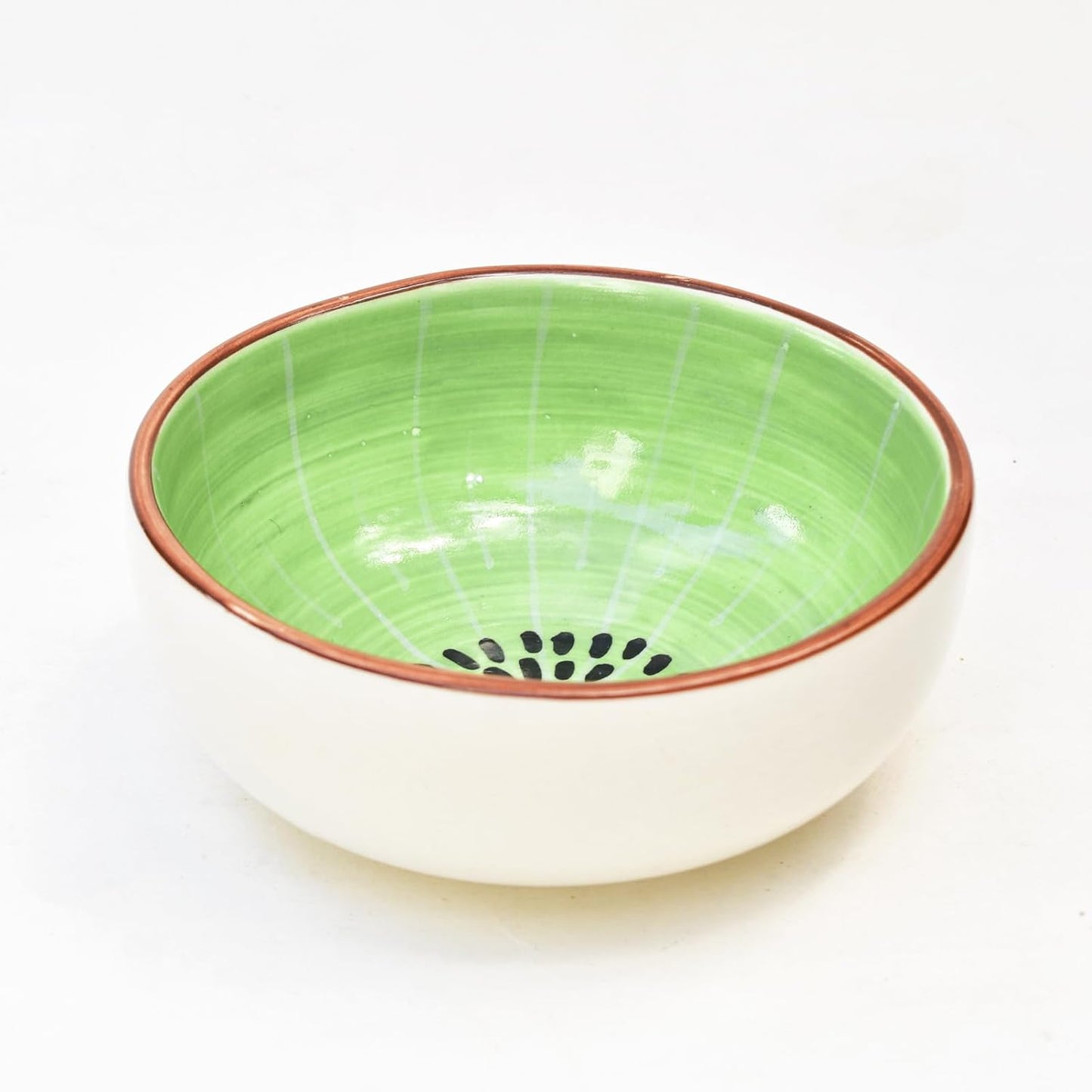 Handmade Kiwi Speckle Serving Bowl – Ceramic Dishwasher & Microwave Safe – 300ML (Set of 1)