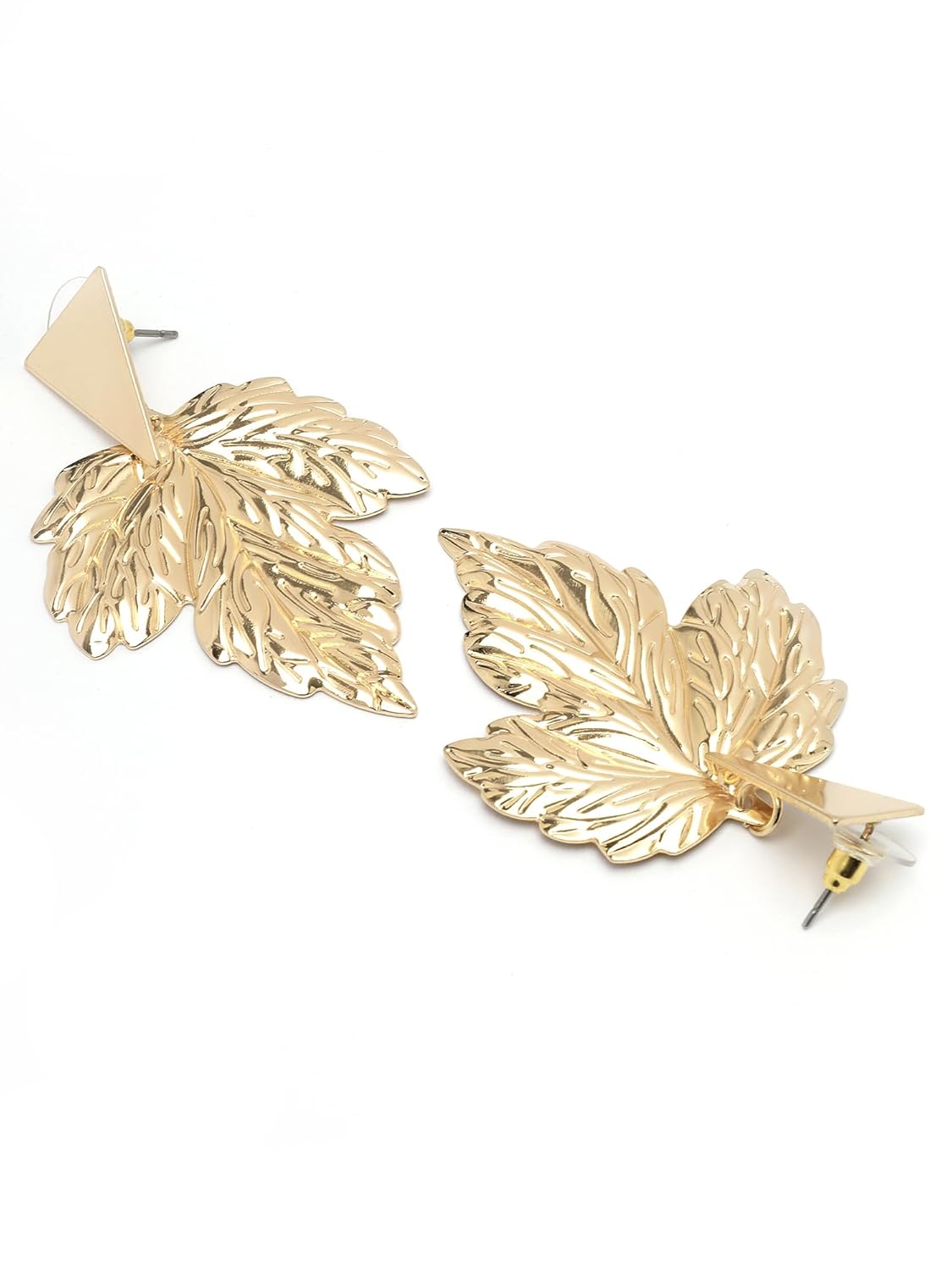 Leaf Design Dangler Earrings – Gold Plated – Leaf Motif – Retail Unit