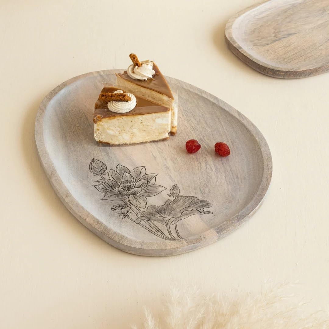 Mango Wood Oval Platter – Serving Tray – Anti-microbial – 13x10 inch