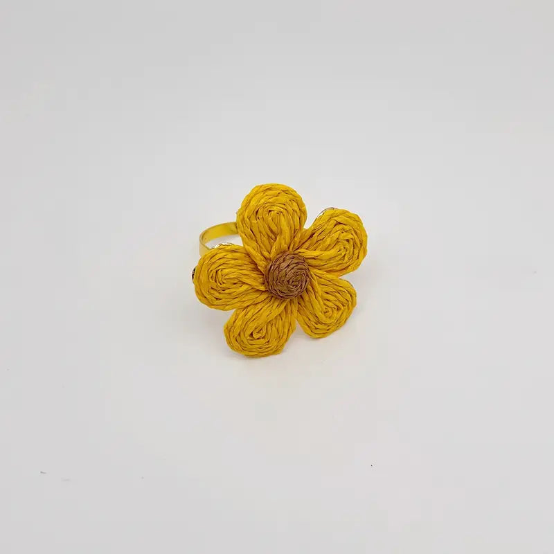 Boho Flower Napkin Rings 6pcs - Wedding Party Table Decor