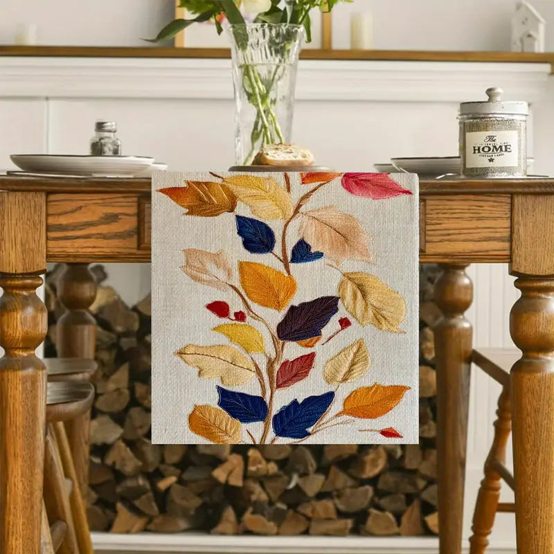 Autumn Leaf Table Runner - Colorful Fall Dining and Coffee Table Decor