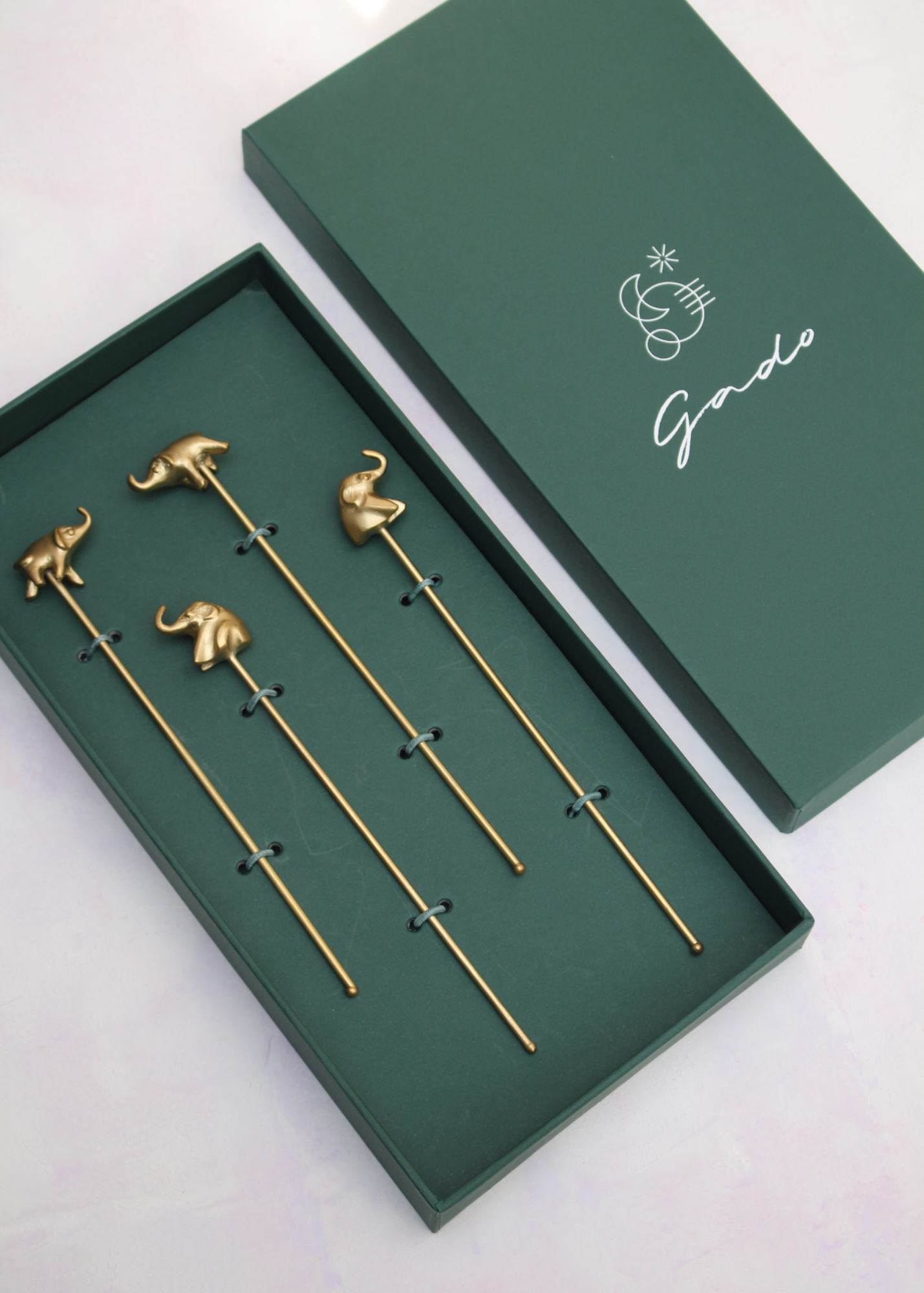 Brass Haathi Cocktail Stirrers