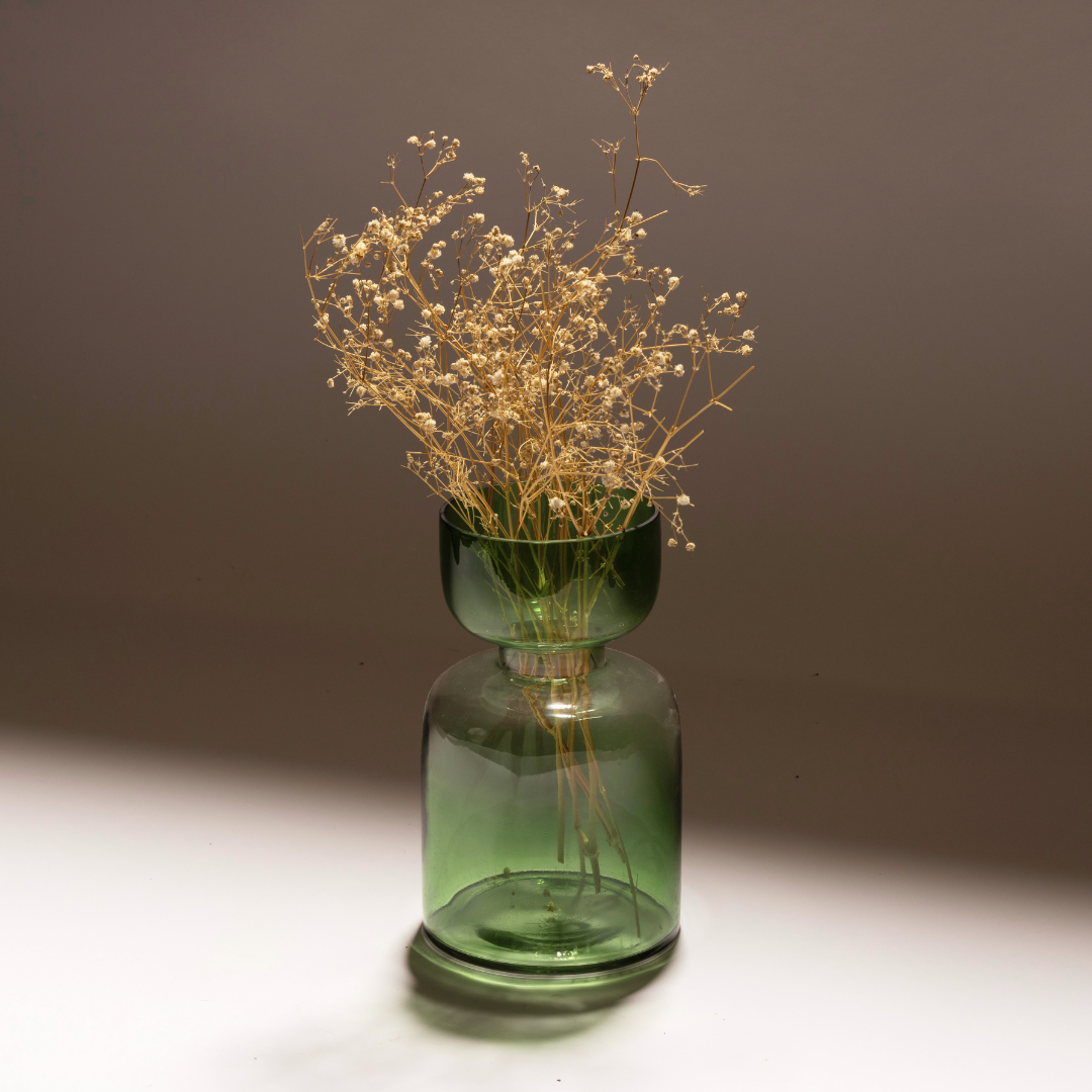 Handblown Glass Vases - Sage Green Tinted