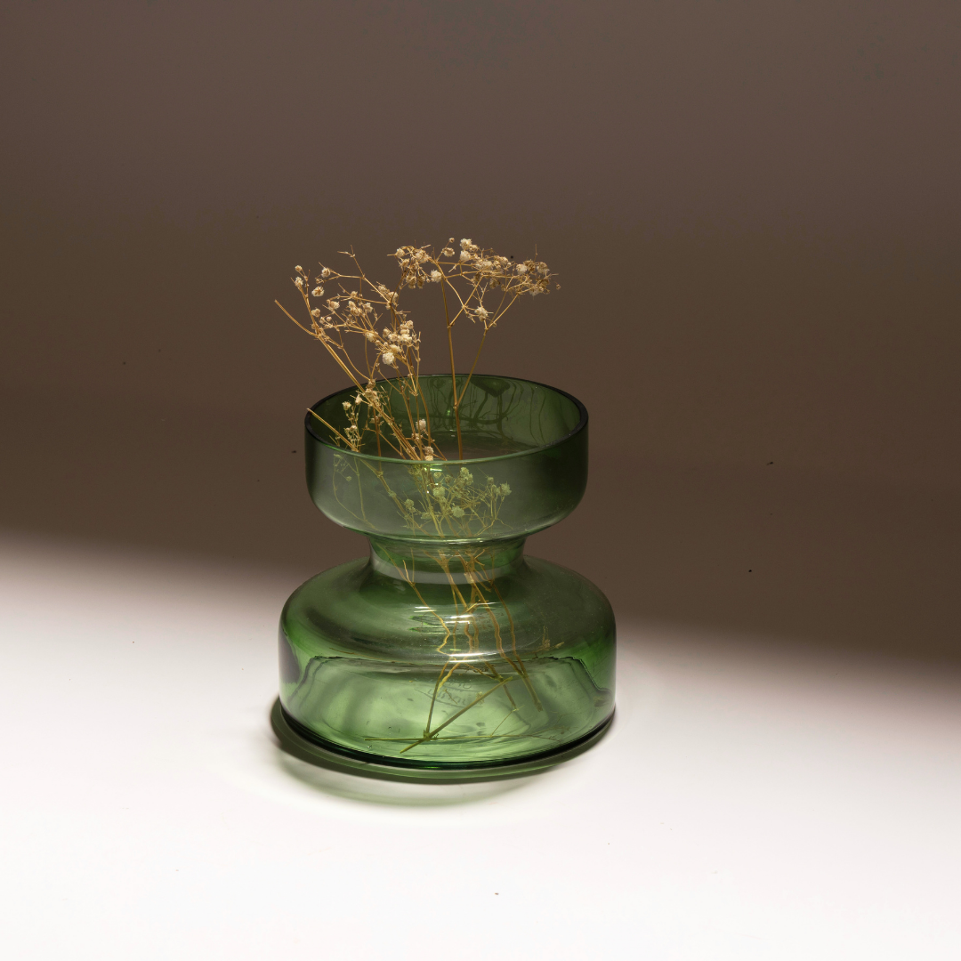 Handblown Glass Vases - Sage Green Tinted