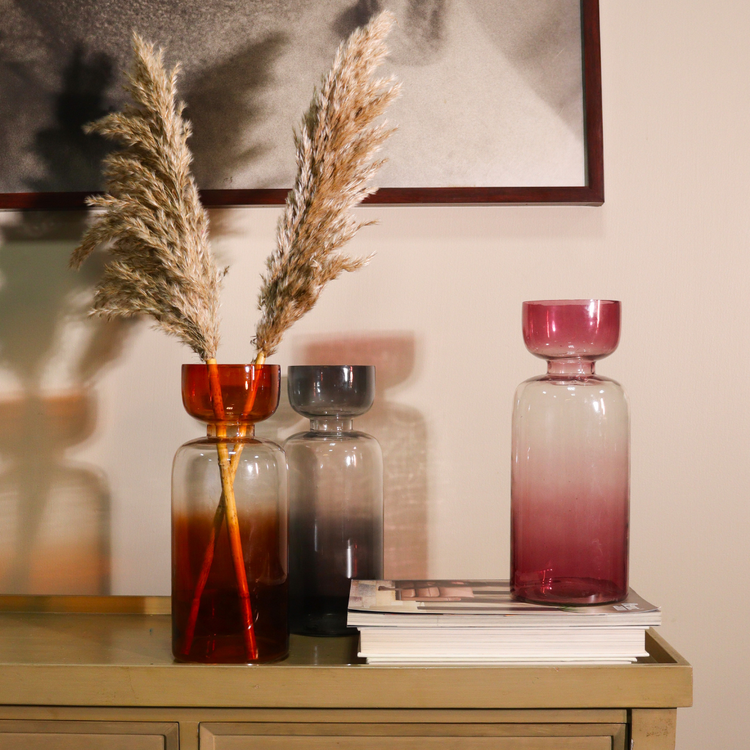 Handblown Tinted Glass Vase - Grande Size, 3 Colors
