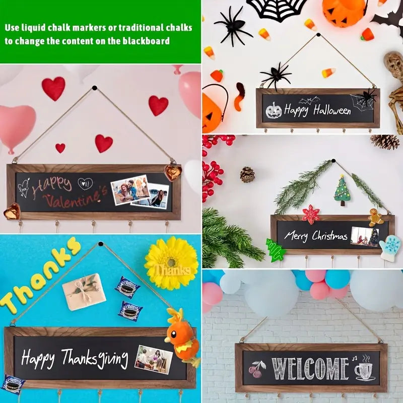 Rustic Photo Collage Board - Personalized Picture Hanging Display