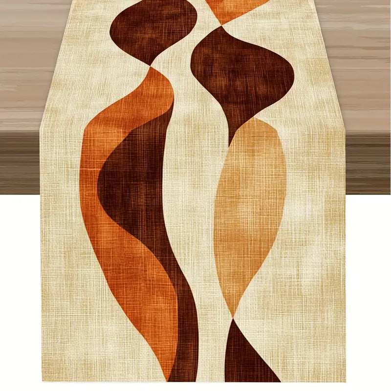 Boho Linen Table Runner - Warm Rectangular Dining Decor