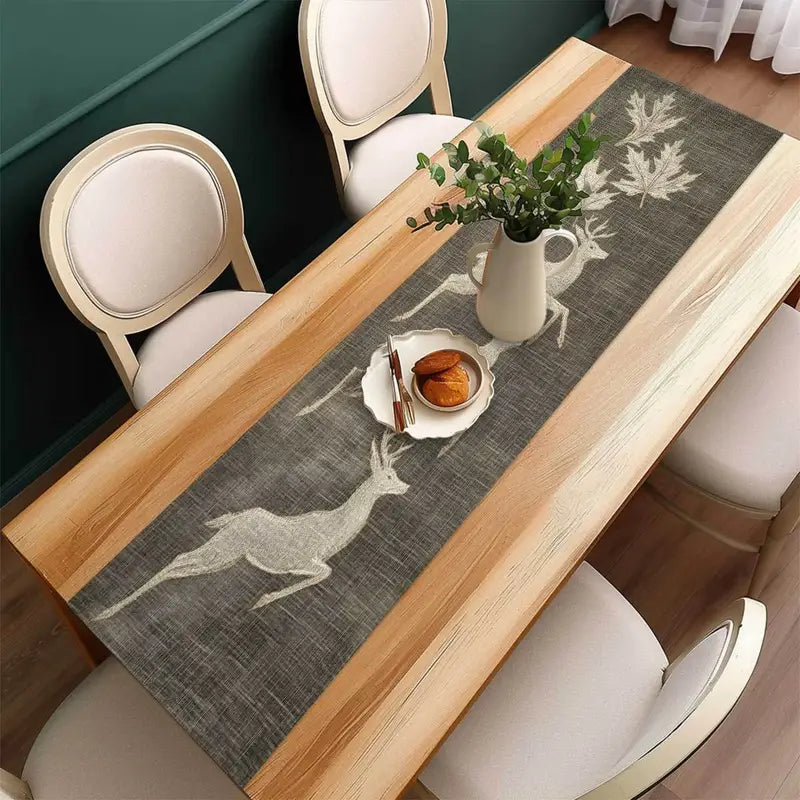 Deer Table Runner - Modern Polyester Dining Coffee Table Decor