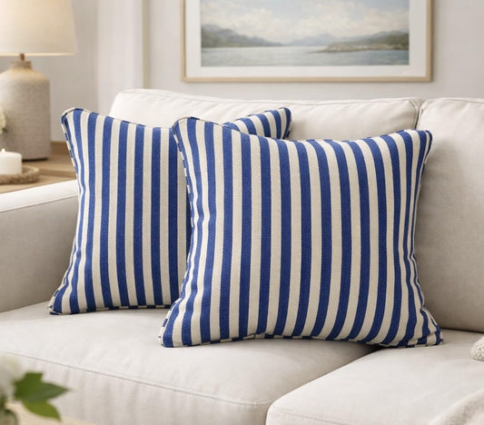 Set of 2 - Accent Pillow Slipcovers – Pure Cotton, Concealed Zipper – 16x16"