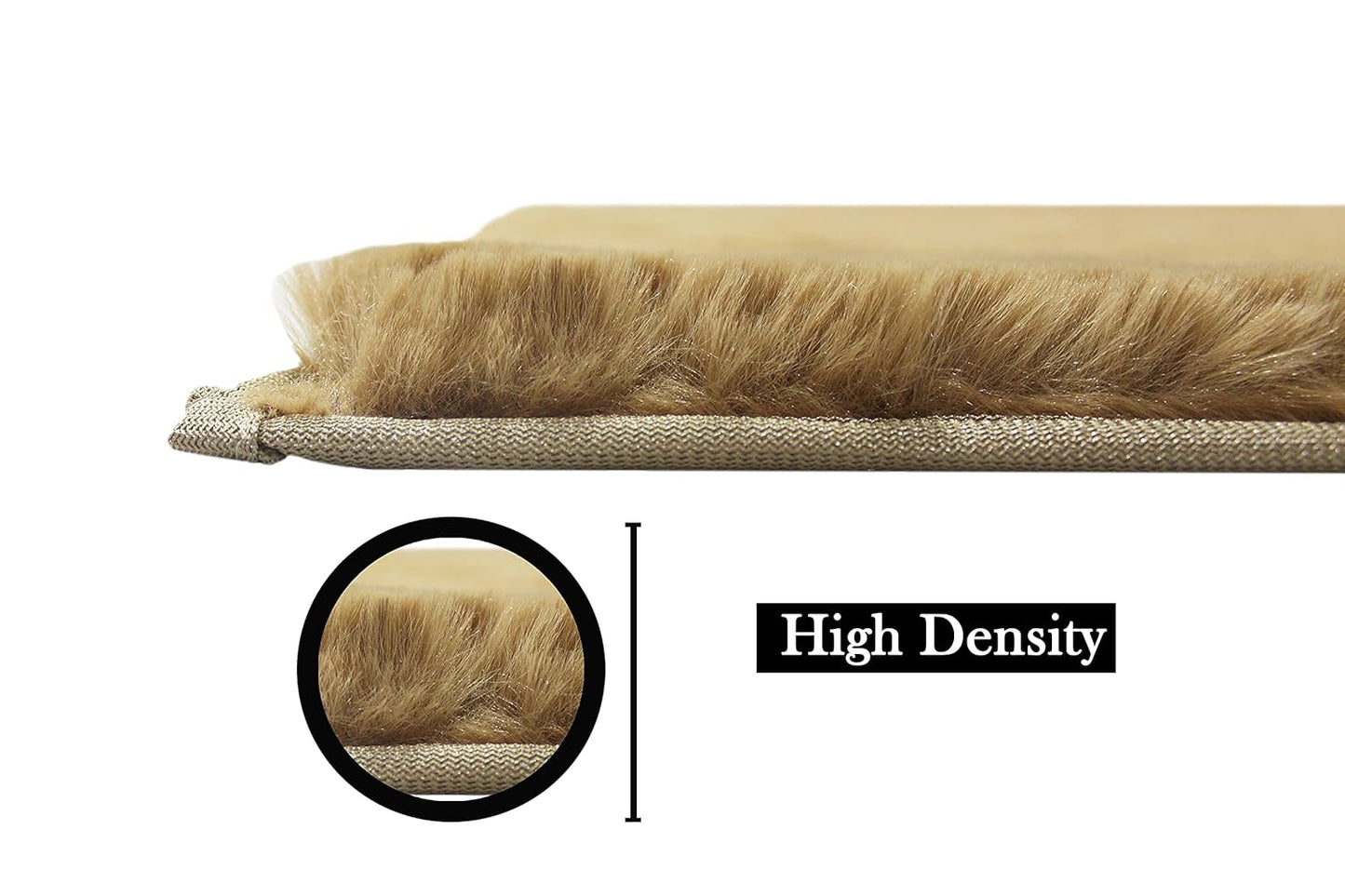 Fur Solid Anti Gold Super Soft Anti-Slip Washable 1000 GSM Bath Mat 40x60 cm | Bathroom Bedroom Floor Mat